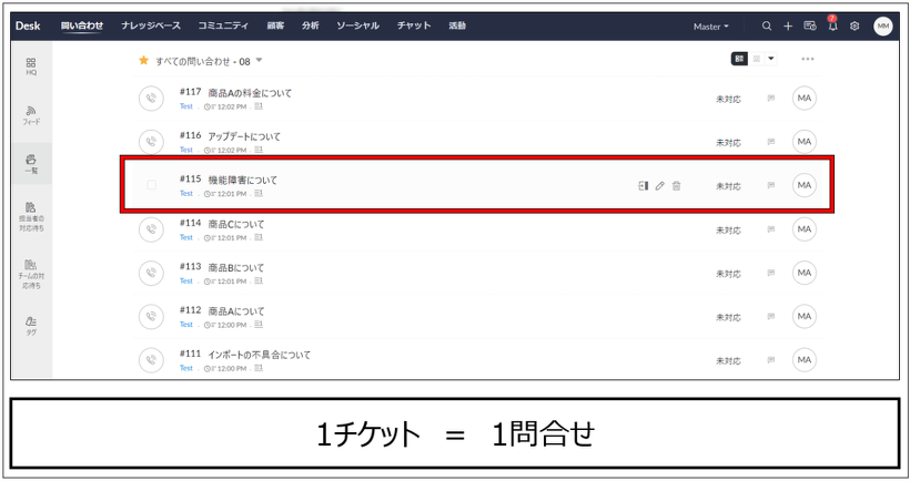 Zoho Desk チケット